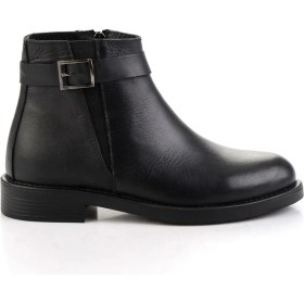 Resim Siyah Siyah Hakiki Deri Kadın Bot & Bootie K02028013503 Siyah Siyah 