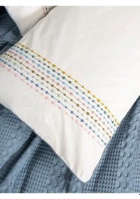 Resim Cotton Box Aura Çift Kişilik Pike Takımı Pebble İndigo Çok Renkli 