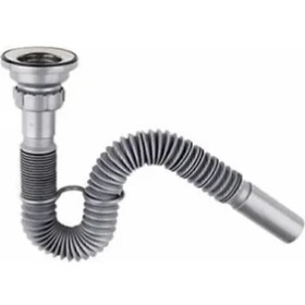 Resim Lüks Körüklü Lavabo Sifonu| Esnek Evye Gider Hortumu | Mutfak & Banyo Uyumlu 