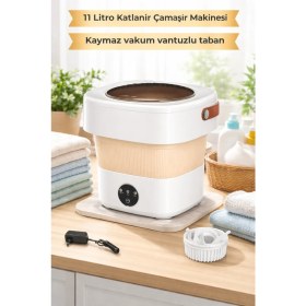 Resim Eser Ticarett 11 Litre Katlanabilir Mini Çamaşır Makinesi | Taşınabilir, Sessiz, Vakum Tabanlı Pratik Yıkama 