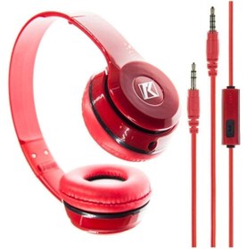 Resim Kensa Kırmızı Kulak Üstü Portatif Katlanır Stereo Kulaklık 