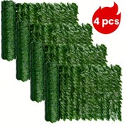 Resim 4 adet Gerçekçi Plastik Bahçe Çitleri - 400cm x 50cm Hava Koşullarına Dayanıklı Yeşil Sarma Deseni, Patio, Bahçe, Cadılar Bayramı Parti Dekoru ve Gizlilik Bariyeri, Dış Mekan Dekoratif Çit, Bahçe Çitleri, Mevsimsel Ev Aksesuarı, Doğal Görünümlü Çit, Dayanıklı Dış Mekan Malzemesi 