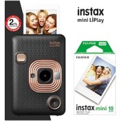 Resim Fujifilm Instax Mini Liplay Hybrid Fotoğraf Makinesi + 10'lu Mini Film Siyah 