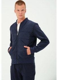 Resim Rich Erkek Lacivert Oversize Rüzgar Geçirmez Kışlık Şişme Mont Ceket Çok Renkli 
