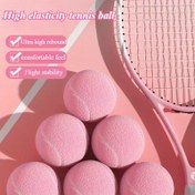 Resim 2/3 Adet Yüksek Esneklikli Tenis Topları - Ultra Kalın Dayanıklı Kauçuk, Açık Sarı/Pembe, Başlangıç Seviyesi Antrenmanlar İçin Taşınabilir, Dış Mekan Pratiği, Profesyonel Oyun ve Evcil Hayvan Çiğneme Oyuncakları (Uçuş Stabilitesi, Rahat Hissiyat), Yumuşak Kauçuk Top 