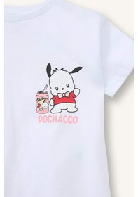 Resim Defacto Pochacco Penye Kısa Kollu Tişört Kız Bebek H4861a526smwt34 Beyaz-wt34 