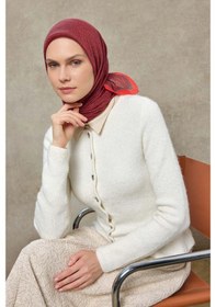Resim Silk Home Labirent Desen Lyocell Monare Eşarp - 6424 Bayrak Kırmızı 