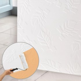 Resim 3D Duvar Paneli Boyanabilir Dekota 60X120 cm / Yaprak Desenli 2'li Paket-1,44 M² 