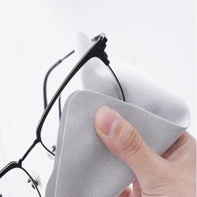 Resim 2 Adet Premium Süet Gözlük Temizleme Bezleri, Çiziksiz Gözlük Bakımı için Ultra-Yumuşak Mikrofiber, Açık Gri, Hassas Yüzeylere Nazik, Gözlük Temizleyici 