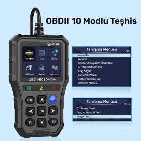 Resim NPO NPC519 2.8" Türkçe OBDII/EOBD+CAN Modlu 60000 Hata Hafızalı Araç Arıza Tespit/Silme Cihazı 