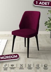 Resim Haus concept Bella Serisi 1.sınıf Babyface Silinebilir Kumaş Mürdüm Sandalye Siyah Gürgen Ayak 