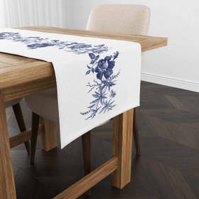 Resim Drawing Flowers Blue Runner Örtü 
