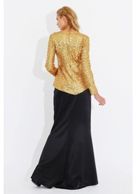 Resim Nidya Moda Büyük Beden Saten Siyah Etek-3003S Siyah 