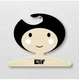 Resim Kişiye Özel Ahşap Çocuk Elbise Askısı - Ky2 Çok Renkli 