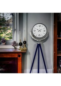 Resim Krom Metal Ofis Salon Otel Ayaklı Seyyar Saat B31 Krom 