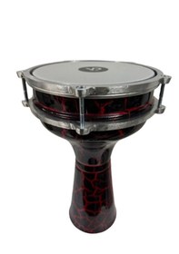 Resim Vatan Darbuka 5 Numara Çatlak Boyalı Siyah - Kırmızı Desenli 