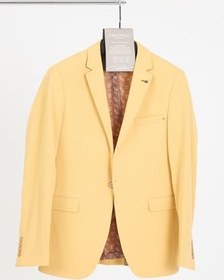 Resim Bortolo Erkek Saks Örme Esneyen Likralı Mono Yaka Slim Fit Spor Blazer Ceket 
