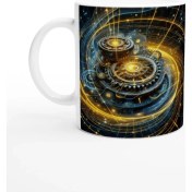 Resim Ikizler Burcu Baskılı Kahve Kupası - Zamanın Çarkları Astroloji Mekanizması Vs1 
