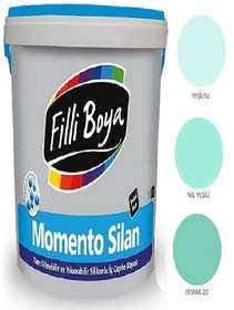 Resim Filli Boya Momento Silan Tam Silinebilir Yıkanabilir Silikonlu Ipek Mat Boya 2,5lt (yeşilsu) 