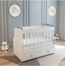 Resim Patiko Furniture Sahra 850 2 Çekmeceli Beşik (60X120) Mavi 