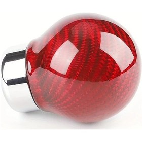 Resim Dashanshop Kırmızı Karbon Fiber Manuel Vites Topu - Ergonomik Dayanıklı Otomobil Aksesuarı 