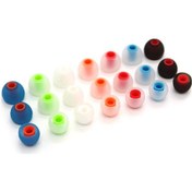 Resim Mufunye Silikon Kulak Tıkacı, İç Çapı 3.8mm 6 Çift 12 Adet Renkli Silikon Kılıf Kombi 