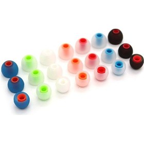 Resim Mufunye Silikon Kulak Tıkacı, İç Çapı 3.8mm 6 Çift 12 Adet Renkli Silikon Kılıf Kombi 