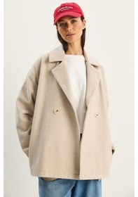 Resim Shade Kadın Kruvaze Yaka Cep Detaylı Kaşe Blazer Ceket 60283757 - Bej 