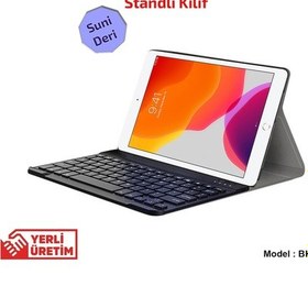 Resim iPad Uyumlu 7.Nesil 10.2 Inch 2019 Bluetooth Klavyeli Standlı Kılıf Bkk4 