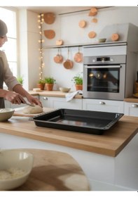 Resim Mybru Emaye Ankastre Fırın Tepsisi 45.5 X 37.5 X 4.4 Cm Siyah 