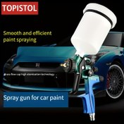 Resim Profesyonel HVLP Boya Tabancası Araba Boyama için - 1.3mm Nozul, Düşük Basınç, 260L/Dak Çıkış ve 600ml Bardak 