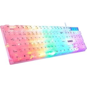 Resim Everest KB-24 Beyaz Rainbow Q Membrane Oyuncu Klavyesi 