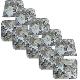 Resim Knsz minder seti 5 li mazlum çiçek gri kumaş oturma ve sırt tel sandalyesi minderi bir arada 