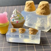 Resim Mini Dondurma Kavanozu Silikon Kalıpları - Waffle Dokusu, Renkli Sıkılmalar ve Krem Dizaynı ile Kendin Yap Curing Reçine Şanslar, Sevimli Aksesuarlar Yapmak İçin Mükemmel, Aksesuarlar Yapmak İçin|Oyuncağı Dizayn|Dayanıklı Silikon 