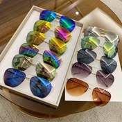 Resim 1 adet Unisex Büyük Boy Metal Çerçeve Moda Gözlük Kadınlar ve Erkekler için - Retro Çift Çubuk Tasarımı, Gradyan Renkli Lensler (Mavi Yeşil Sarı), Hafif ve Şık, Günlük Kıyafetler, Ofis, Moda Gözlük, Dayanıklı Gözlük 