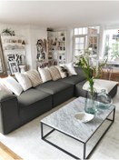 Resim ERİZA Relax Soft 4 Modül Köşe Koltuk Takımı (KOYU ANTRASİT) Keten 650 