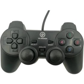 Resim Çift Titreşimli USB Kablolu Oyun Kolu Pc Uyumlu Vibration Gamepad 