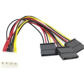 Resim Alfais 4985 Kasa Içi 3 Port Ide Molex Sata Power Hdd 4 Pin Güç Kablosu 