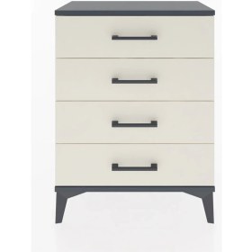 Resim Arges Komodin 4 Çekmeceli 60X30X80 Antrasit-Aytaşı 