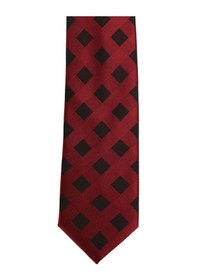 Resim Brianze Siyah Kareli Bordo Slim Kravat SKS-3 Bordo - Siyah 
