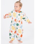 Resim Kız Erkek Çocuk Kalın Elyaf Dolgulu 2.5 Tog Desenli Uyku Tulumu-turuncu-beyaz Turuncu - Beyaz 