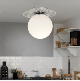 Resim Rakes Krom Modern Plafonyer Genç Odası Mutfak Yatak Odası Avize 