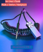 Resim TEKNETSTORE Bluetooth Wireless Bt5.1 Usb To 3,5mm Araç Kiti Bluetooth Araç Içi Fm Transmitter Hifi Ses Destekli 