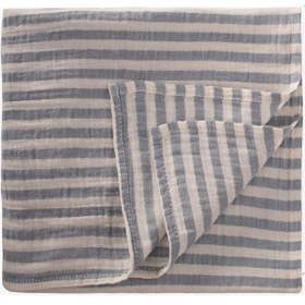 Resim Cigit Naturel Battaniye 90x100cm Mavi Kalın Çizgili Mavi 