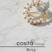 Resim cosita Kelebek Detay Inci Broş 