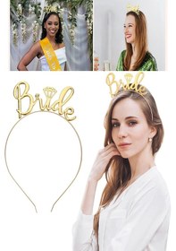 Resim Bride To Be 2li Taç Ve Kuşak Set Bekarlığa Veda Partisi Gold Altın Tüm Yaşlar 