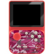 Resim Teltree Retro Taşınabilir Mini El Konsolu, 2000 Oyun, Av Çıkışı, Kırmızı 