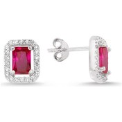 Resim Altınsepeti G213kpr4 Gümüş Kırmızı Bagetli Küpe 