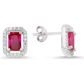 Resim Altınsepeti G213kpr4 Gümüş Kırmızı Bagetli Küpe 