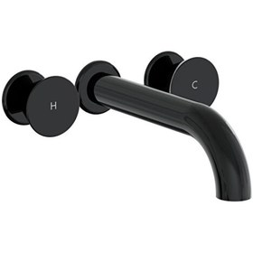 Resim Vitra Liquid A4268939 Ankastre Uzun Lavabo Bataryası Parlak Siyah 